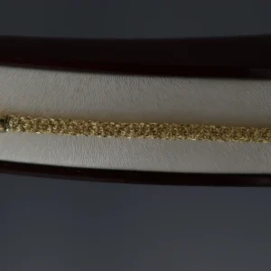 دستبند زنانه نقره بافت ایتالیا با روکش طلا