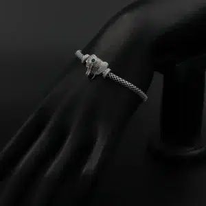 دستبند نقره زنانه - جواهر طرح فیل | کد WB-12