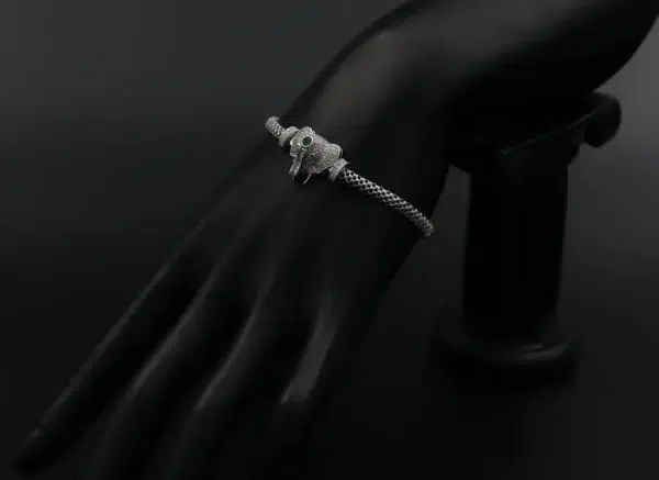 دستبند نقره زنانه - جواهر طرح فیل | کد WB-12