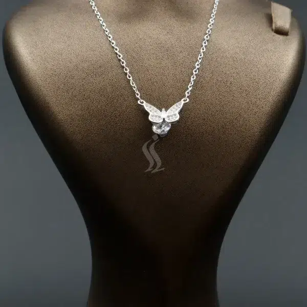 گردنبند نقره زنانه - طرح پروانه | کد WN-41