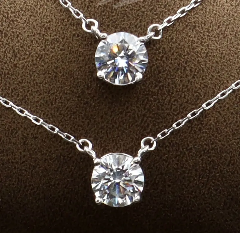 گردنبند نقره زنانه - تک نگین طرح الماس | کد WN-4