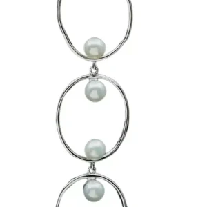 گوشواره آویز مروارید نقره با آبکاری طلا