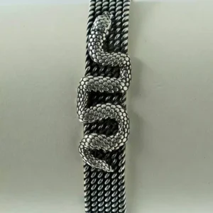 دستبند نقره سیاه قلم مار