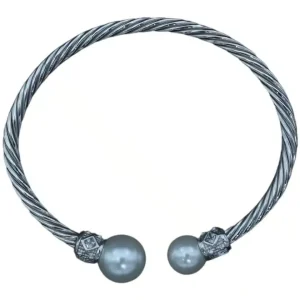 دستبند نقره روکش طلا مرواریدی دیوید یورمن