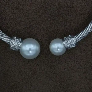 دستبند نقره روکش طلا مرواریدی