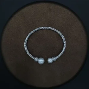 دستبند نقره مرواریدی دیوید یورمن