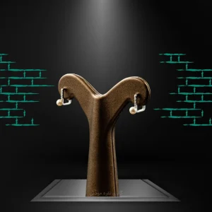 خرید گوشواره نقره مروارید پرورشی با آبکاری طلا طرح مجلسی