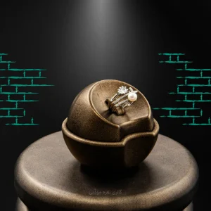 انگشتر نقره زنانه با مروارید پرورشی آبکاری طلا مدل WR-113