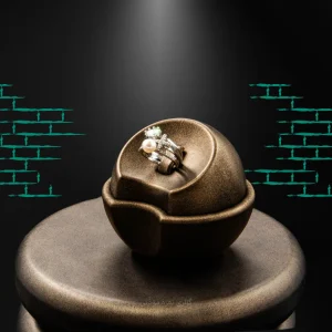 انگشتر نقره‌ای با مروارید پرورشی