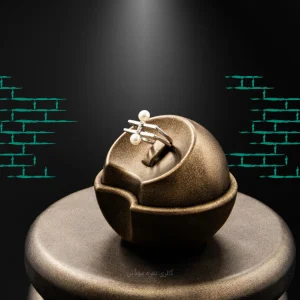 انگشتر نقره‌ای با مروارید پرورشی کد WR-114