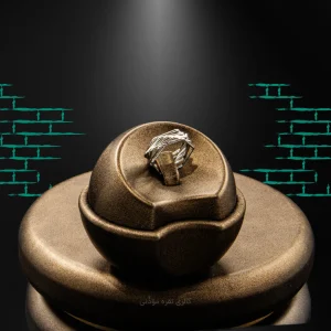 انگشتر نقره بافت‌دار