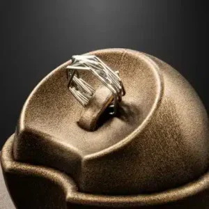 انگشتر نقره مینیمال بافت‌دار زنانه و دخترانه