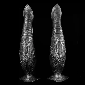 یک جفت گلدان پارچی (نازو نیاز) نقره طرح مینیاتور اصفهان کد SV06