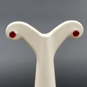 گوشواره نقره نگین قرمز