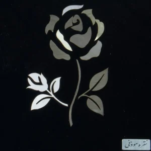 تابلو نقره طرح گل با قاب cnc کد ST02