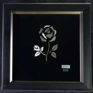 تابلو نقره طرح گل با قاب cnc کد ST02