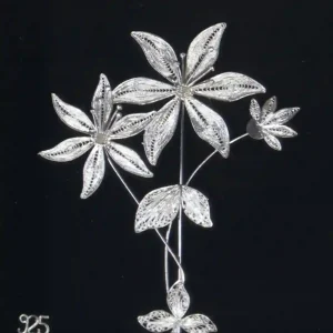 تابلو نقره دست‌ساز قاب ملیله طرح گل کد ST05