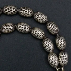 تسبیح تمام نقره سیاه قلم کد st04