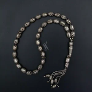 تسبیح تمام نقره سیاه قلم کد st04