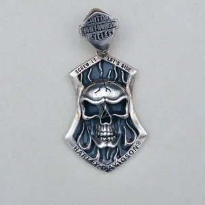 پلاک نقره مردانه مدل جمجمه کد MSP08