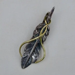 پلاک نقره مردانه طرح پر کد MSP11