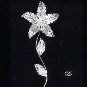 تابلو نقره دست‌ساز قاب ملیله طرح گل کد ST04