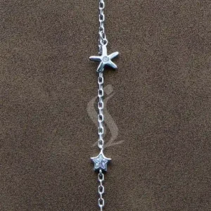 پابند نقره با آبکاری طلا طرح ستاره کد a02