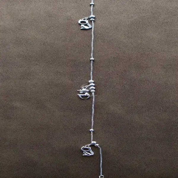 پابند نقره با آبکاری طلا طرح مدرن کد a03