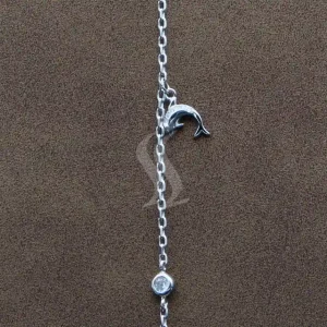 پابند نقره با آبکاری طلا مدل دلفین کد ad04