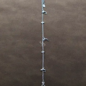 پابند نقره با آبکاری طلا مدل دلفین کد ad04