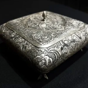 شکلات خوری چهارگوش نقره سیاه قلم صورت