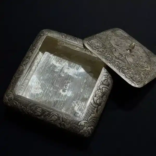 دهنه ظرف شکلات خوری نقره سیاه قلم