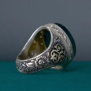 انگشتر مردانه دستساز عقیق سیاه یمن