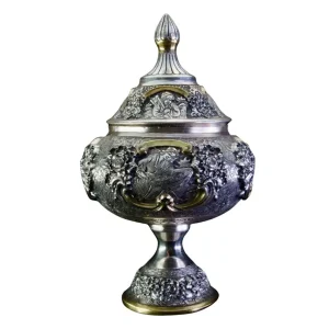 شکلات خوری دو رنگ نقره با آبکاری طلایی