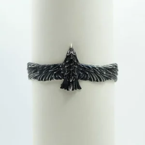 دستبند نقره سیاه قلم اسپرت طرح شاهین