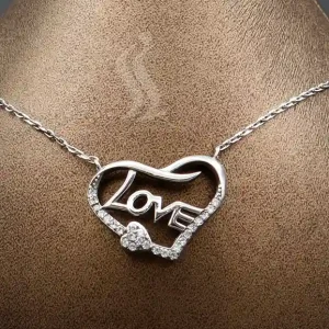 گردنبند نقره زنانه طرح love کد sn02
