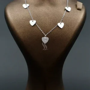گردنبند نقره زنانه طرح قلب کد sn01