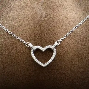 پلاک زنجیر نقره زنانه طرح قلب کد sn03