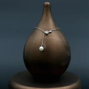 گردنبند آویز نقره مروارید کد WN-93