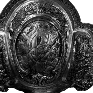 جزئیات قلم زنی و طرح زنده مینیاتور نقره کد SK-10