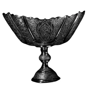 کاسه آجیل خوری گردن دار طرح گل‌ومرغ کد SK-3