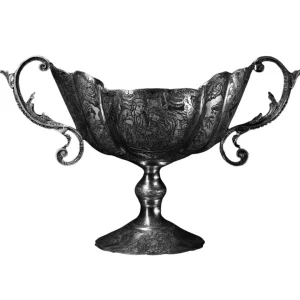 کشکول و آجیل خوری دست‌ساز نقره طرح مینیاتور کد SK-9