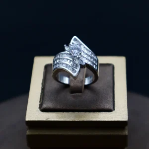 انگشتر نگین دار نقره زنانه - حلقه سولیتر