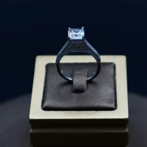 انگشتر نگین دار نقره زنانه - حلقه سولیتر