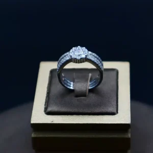 انگشتر نگین دار نقره زنانه - حلقه سولیتر