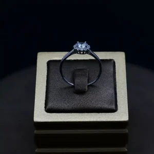 انگشتر نگین دار نقره زنانه - سولیتر