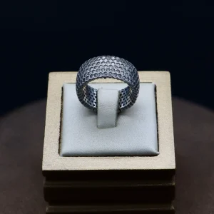 حلقه نگین دار نقره زنانه - طرح پرنس