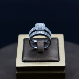 انگشتر نگین دار نقره زنانه - سولیتر