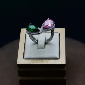 انگشتر نگین دار نقره - زنانه