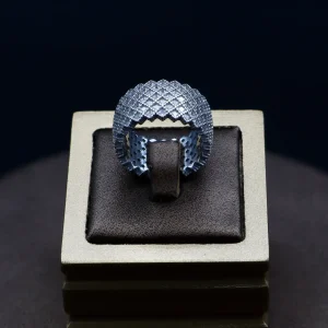 حلقه نگین دار نقره زنانه - سولیتر